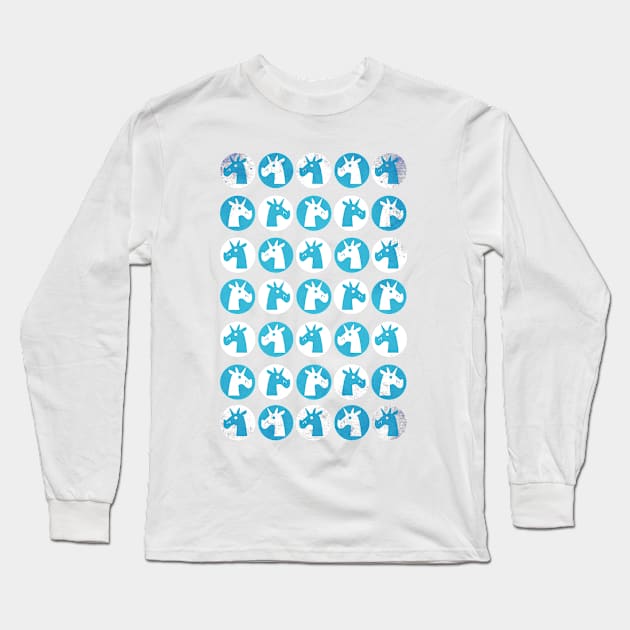 Blue Dot Unicorns Long Sleeve T-Shirt by Thatssounicorny